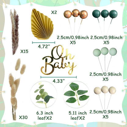 Grüne Gender Reveal Party Cake Topper Set Baby Shower Deko
