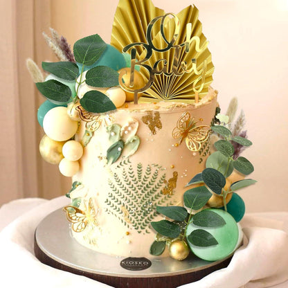 Oh Baby Kuchendeko Set Grünes Blatt Gender Reveal Party Baby Shower Torte