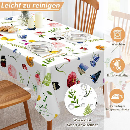 Wetterfeste Tischdecke Rechteckig, Floral, 110x140 cm