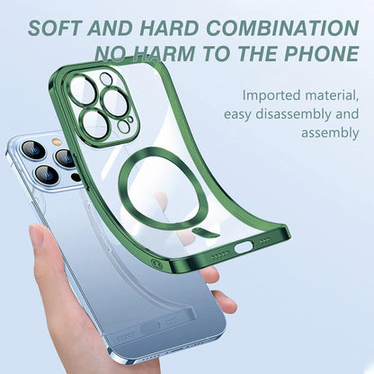 Magnetische iPhone 12 Pro Hülle - Stoßfest, Anti-Gelb, Klar - MagSafe - Grün