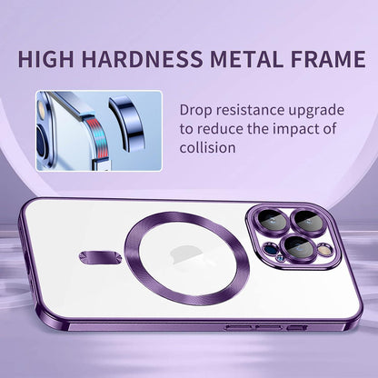 Magnetische iPhone 12 Pro Max Hülle Kompatibel mit MagSafe Stoßfest Anti-Vergilbung Klar Schlanke Hülle-Dunkellila