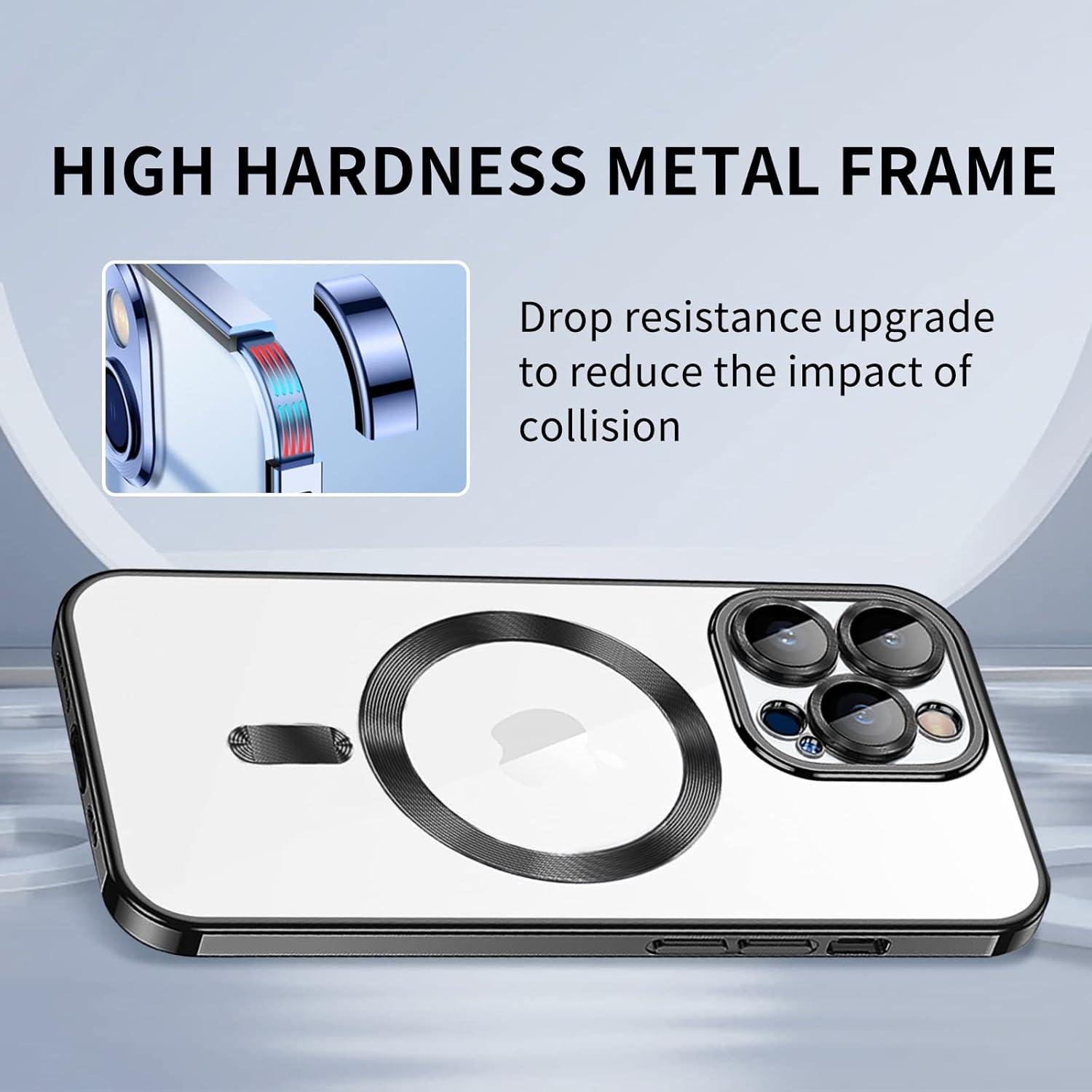 Magnetische iPhone 11 Pro Max Hülle mit Magsafe Stoßfest und Anti-Gelb Militärnorm Schutzhülle Schwarz
