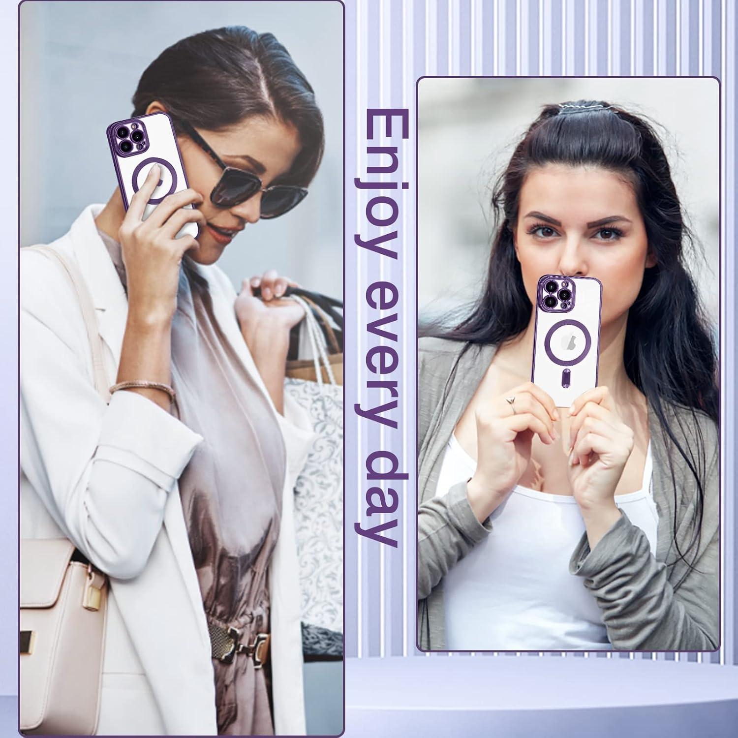 Magnetische iPhone 13 Pro Hülle Klar Anti-Gelb Sturzschutz Kompatibel mit