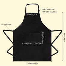 Schwarze Verstellbare Küchenschürze mit Taschen 26,8 * 33