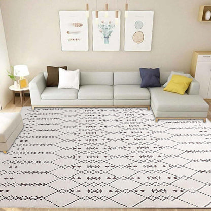 Großer Abstrakter Teppich Weiß 200x250cm Anti-Rutsch Teppich