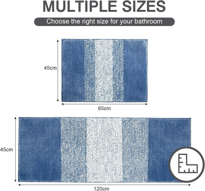 Enyhom Mikrofaser Badteppich Set Blau Rutschfeste Saugfähig