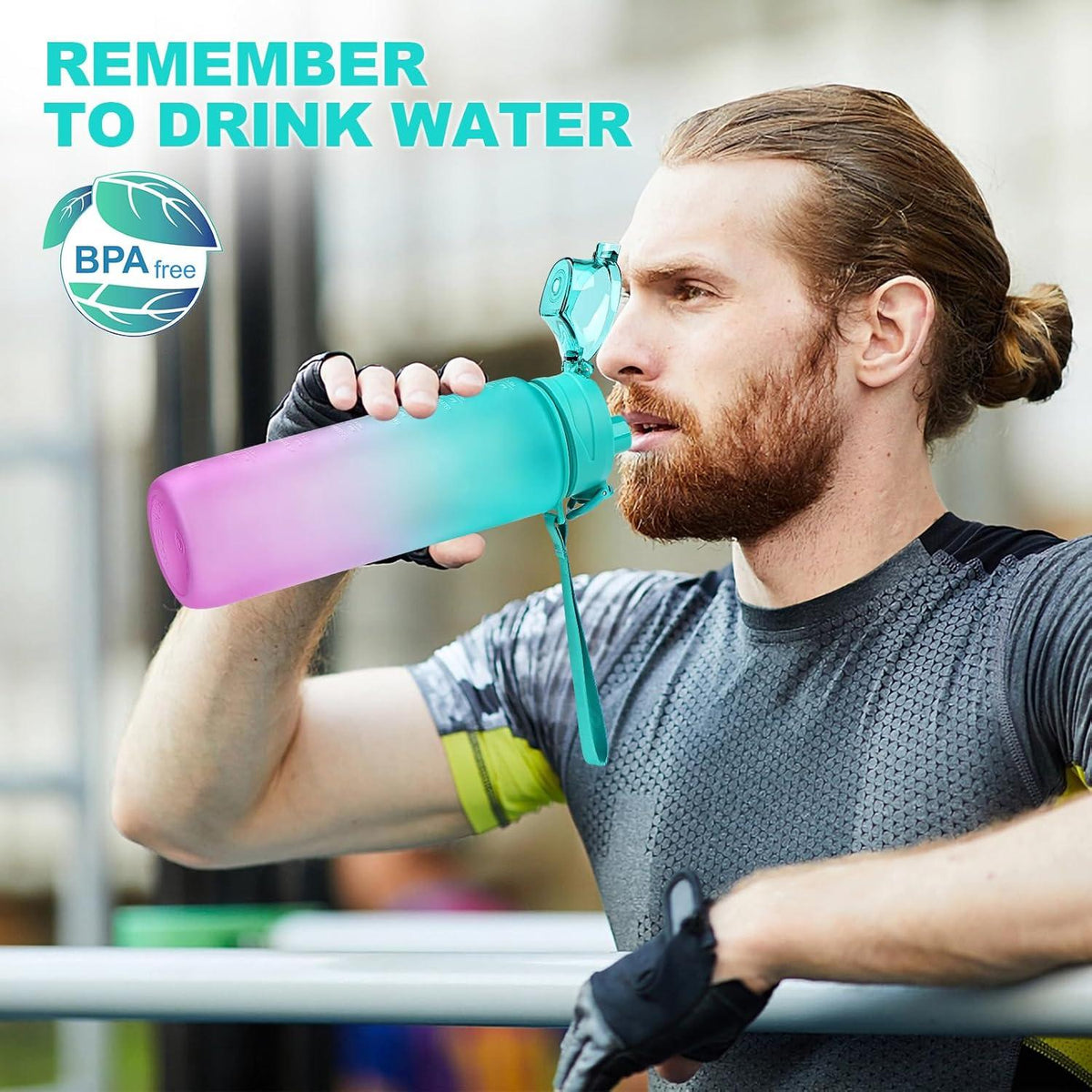 Sport Trinkflasche 1L BPA-frei Tritan Wasserflasche