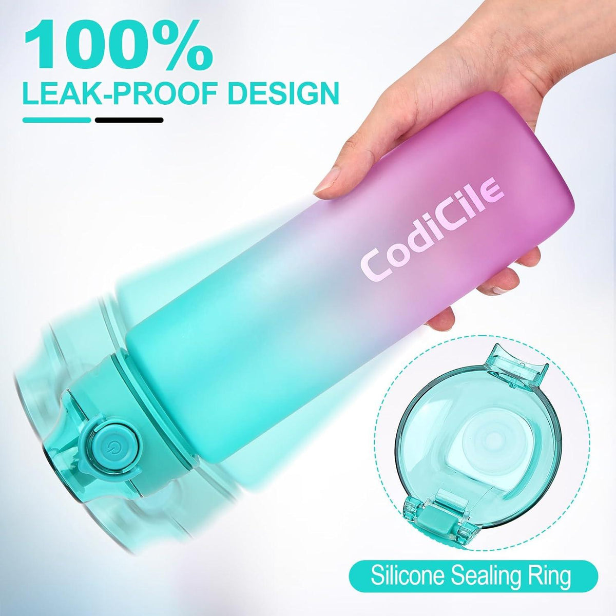 Sport Trinkflasche 1L BPA-frei Tritan Verschlussdeckel auslaufsicher