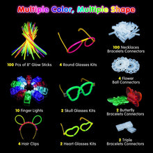 Segotendy 246PCS Knicklichter Set, Party Leuchtstäbe Neon