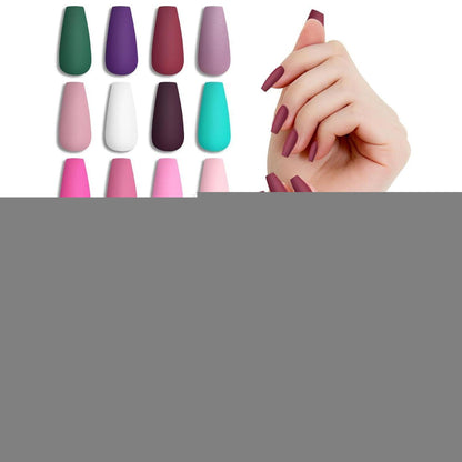 Lange Matt Sarg Nägel zum Aufkleben, Ballerina Press on Nails Kit 24er Pack