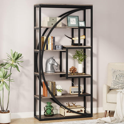 Industrielles Bücherregal 180cm – Vintage Grau, 5-Stöckig
