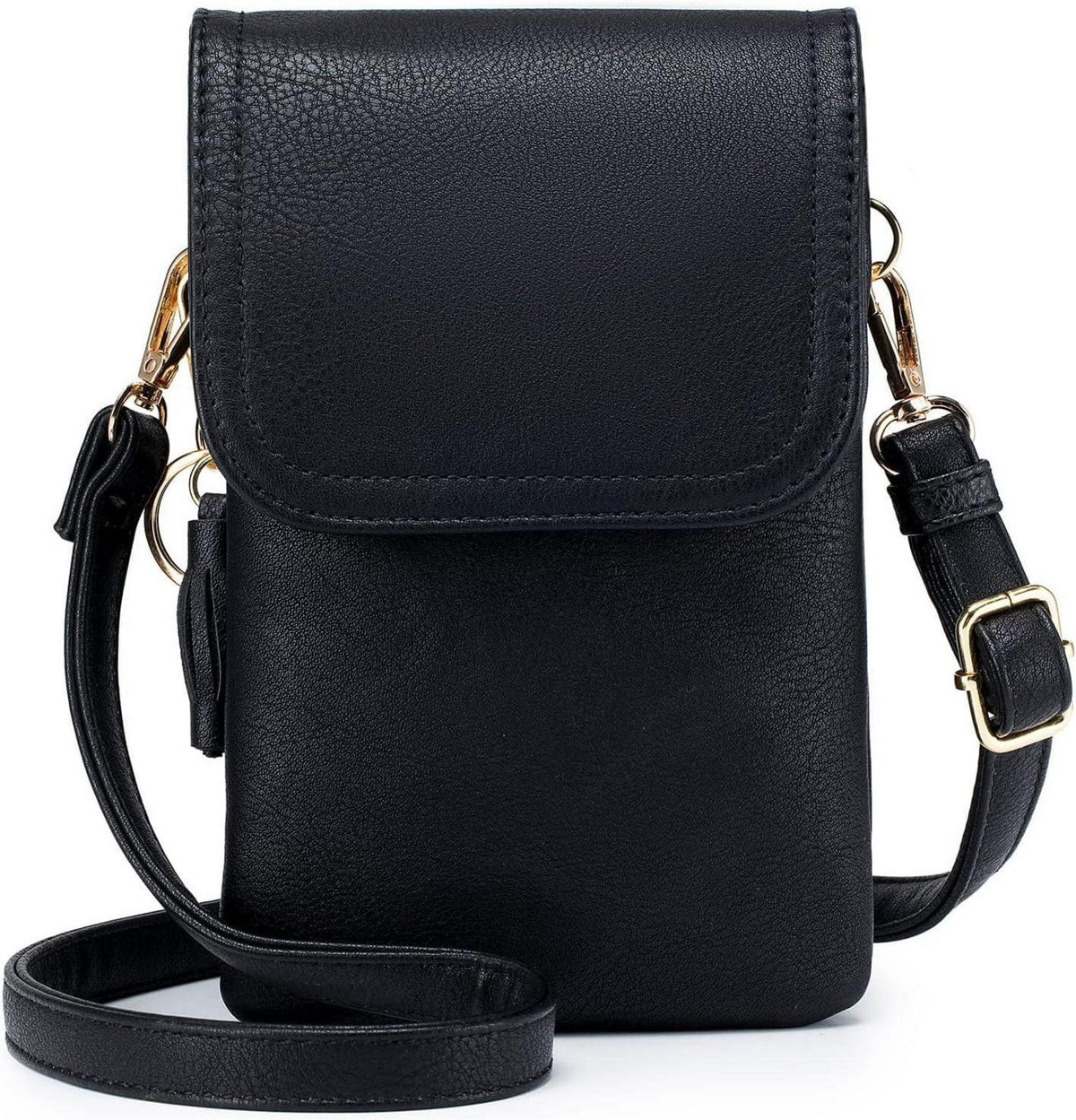 Kleine Damen Handytasche mit Geldbörse, verstellbarer Riemen, PU Leder