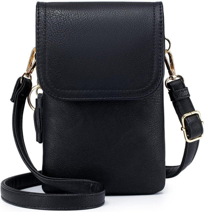 Kleine Damen Handytasche mit Geldbörse, verstellbarer Riemen, PU Leder