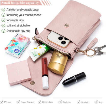 Roulens Damen Crossbody Handy Umhängetasche, PU Leder