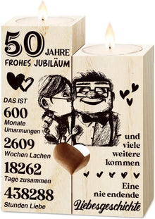Goldene Hochzeit Kerzenständer Holz Deko Holzkerze 50. Jahrestag