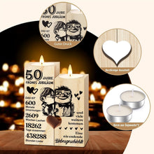 Goldene Hochzeit 50. Jahrestag Kerzenständer Holz Deko Paare