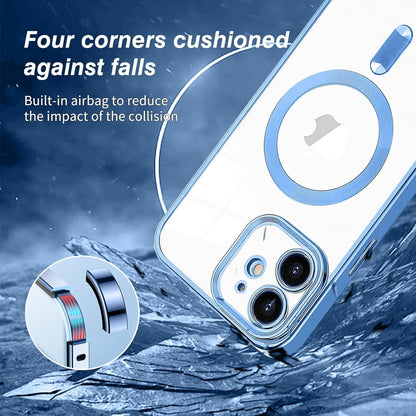 Klare Schlanke Hülle für iPhone 12 MagSafe Anti-Fingerabdruck - Blau