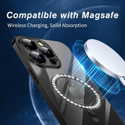 Klare Schlanke Hülle für iPhone 12 Pro Kompatibel mit MagSafe Schwarz