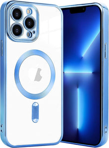 Klare Magnetische iPhone 11 Pro Max Hülle mit Magsafe - Blau
