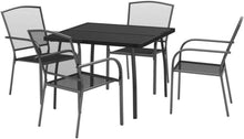 Garten Essgruppe 3-TLG. Tisch 2 Stühle Anthrazit Stahl