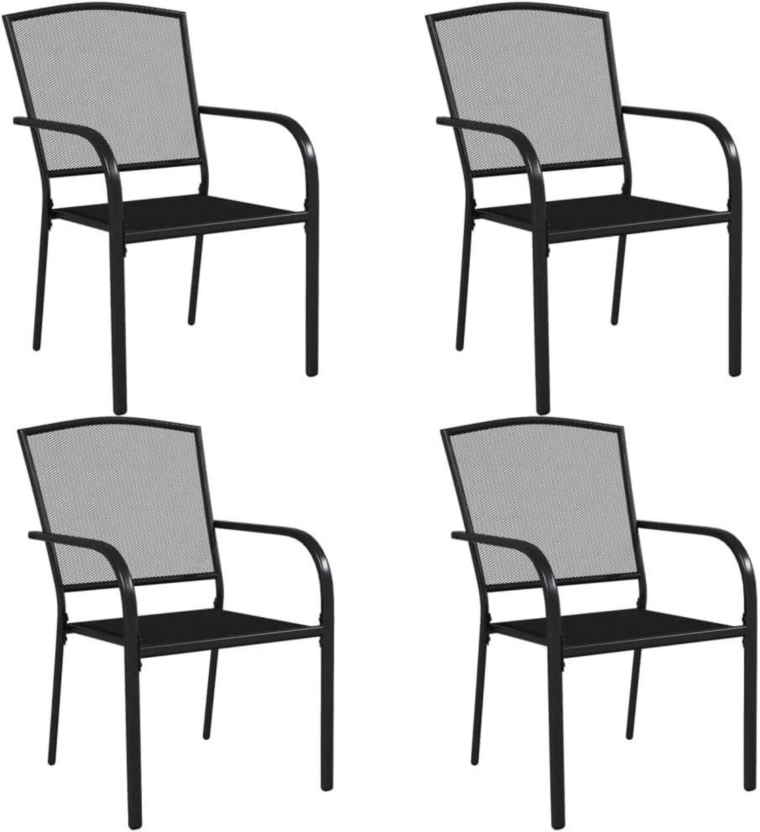Garten Essgruppe 3-TLG. Tisch 2 Stühle Anthrazit Stahl