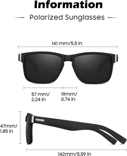 Sonnenbrille Herren Polarisiert UV400 Schwarz Polbrille Angeln