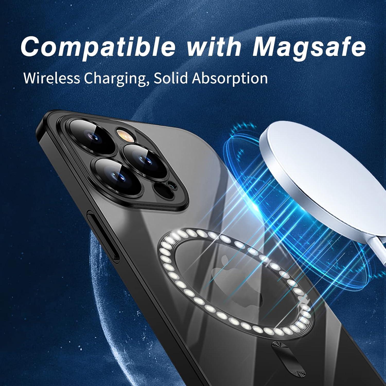Transparente Magnetische Handyhülle für iPhone 11 Pro mit MagSafe Magnet - Anti-Fingerabdruck, Nie Vergilbung, Kratzfeste Schutzhülle - Schwarz