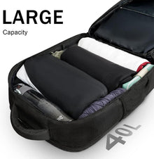Handgepäck Rucksack 40L USB Laptop 17 Zoll Schuhfach Schwarz