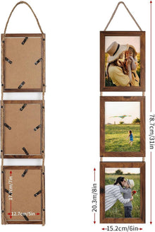 EYMPEU 13x18 Collage Dreifach Bilderrahmen Set rustikale