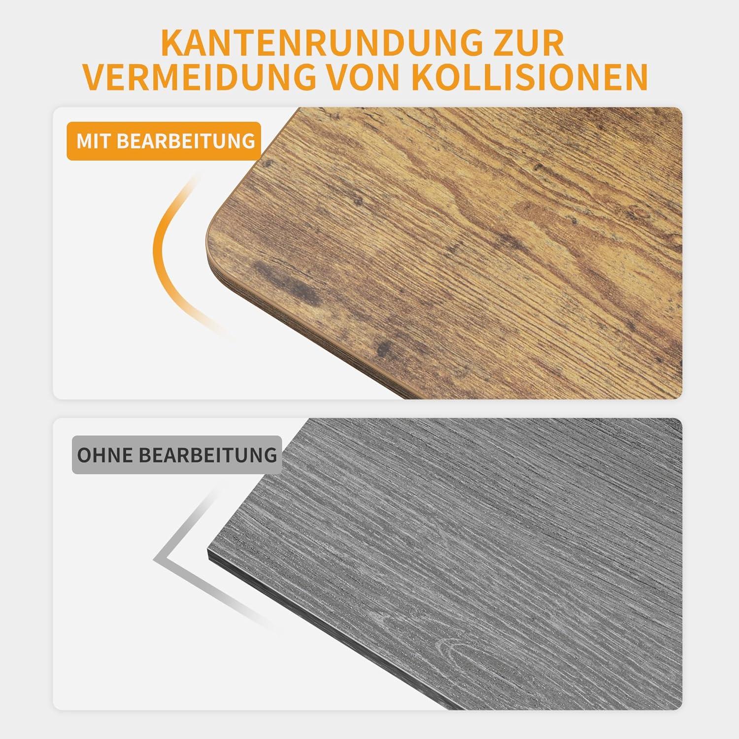 Schreibtisch Klein 60x40x75 cm Industriedesign Braun