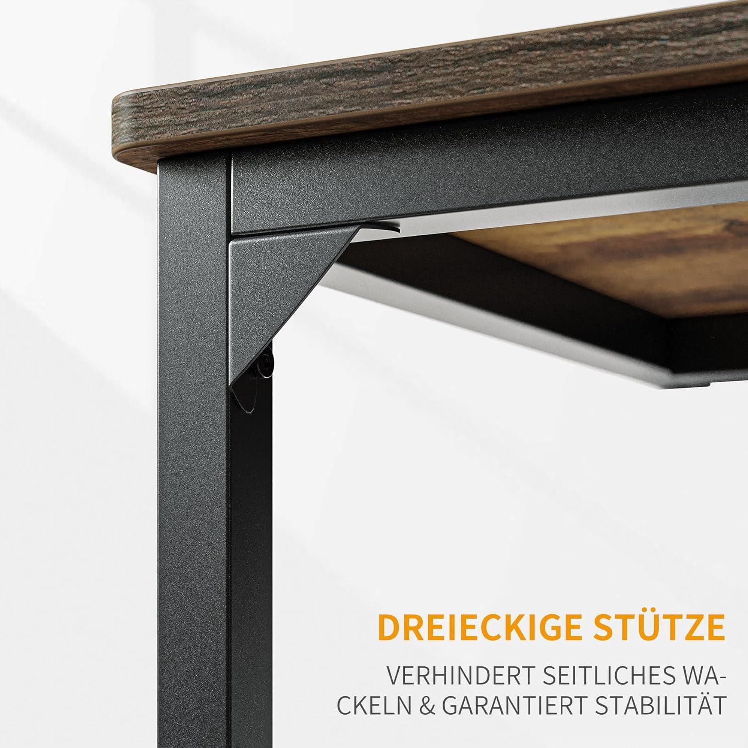 Kleiner Schreibtisch 100x48x75 cm PC Tisch Büro Industriedesign Braun