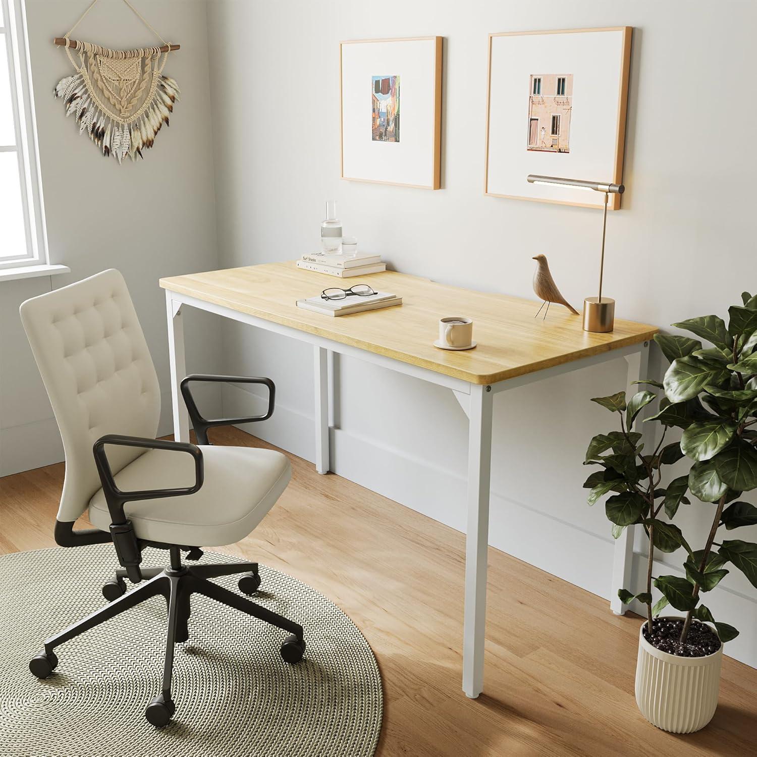 Kleiner PC Schreibtisch 100 x 48 cm Hellbraun Industriedesign