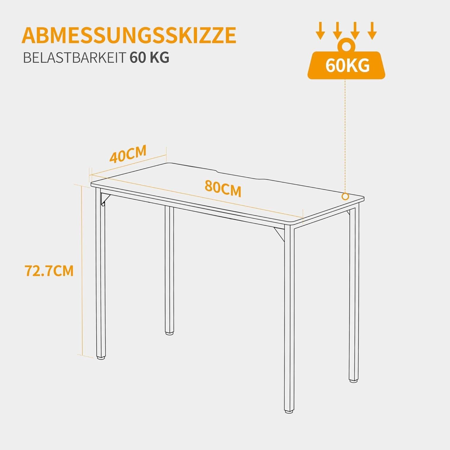 Schreibtisch Klein Industriedesign PC Tisch Weiß 80x40x75 cm