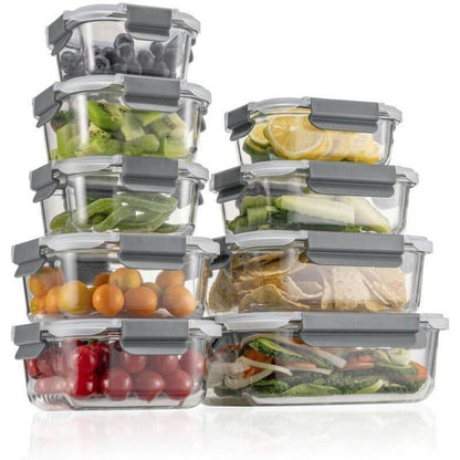 Glas-Frischhaltedosen Set 18-teilig für Meal Prep