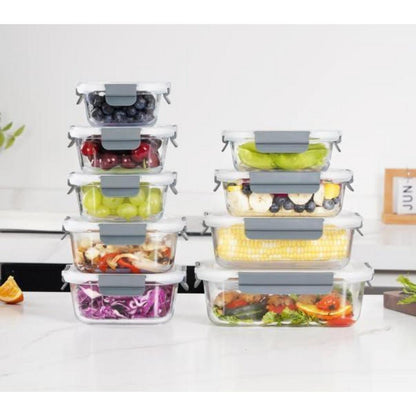 Glas-Frischhaltedosen Set 18-teilig für Meal Prep