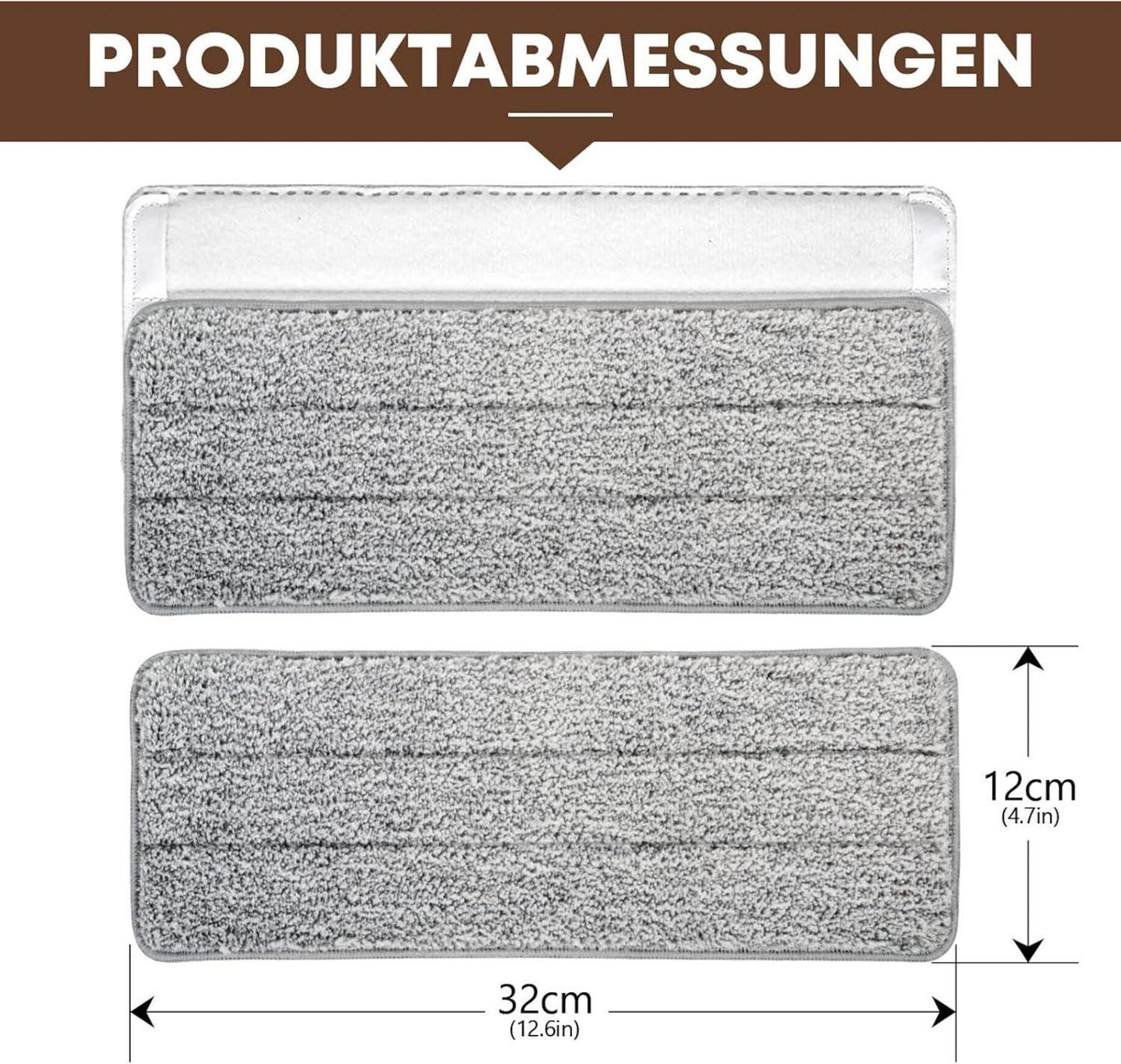 Mikrofaser Ersatzkopf Wischmopp Pads für alle Böden, 3er-Set