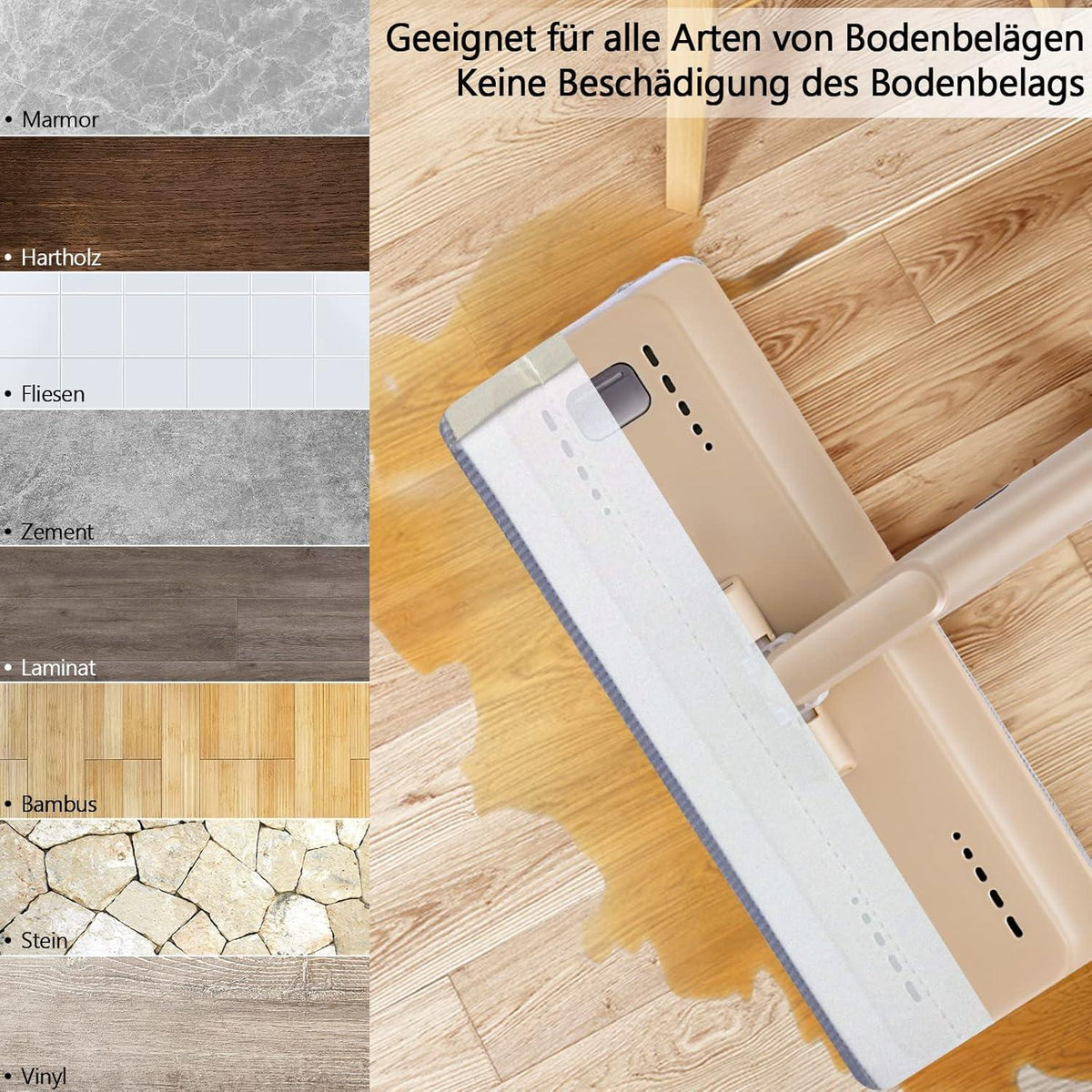 3er-Set Mikrofaser Wischmopp Ersatzköpfe für alle Böden Wischmopp Pads
