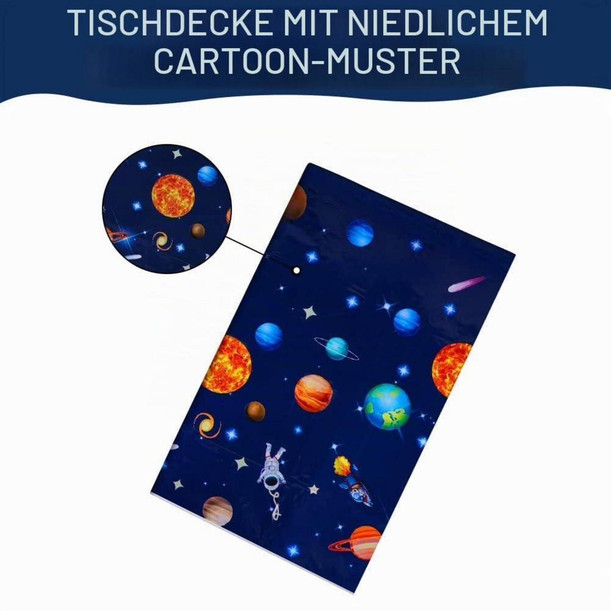 Astronauten Tischdecke Geburtstag Party Wasserdicht 130x220cm