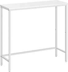 Schmaler Konsolentisch 75 cm Weiß Holz Metall Industriestil