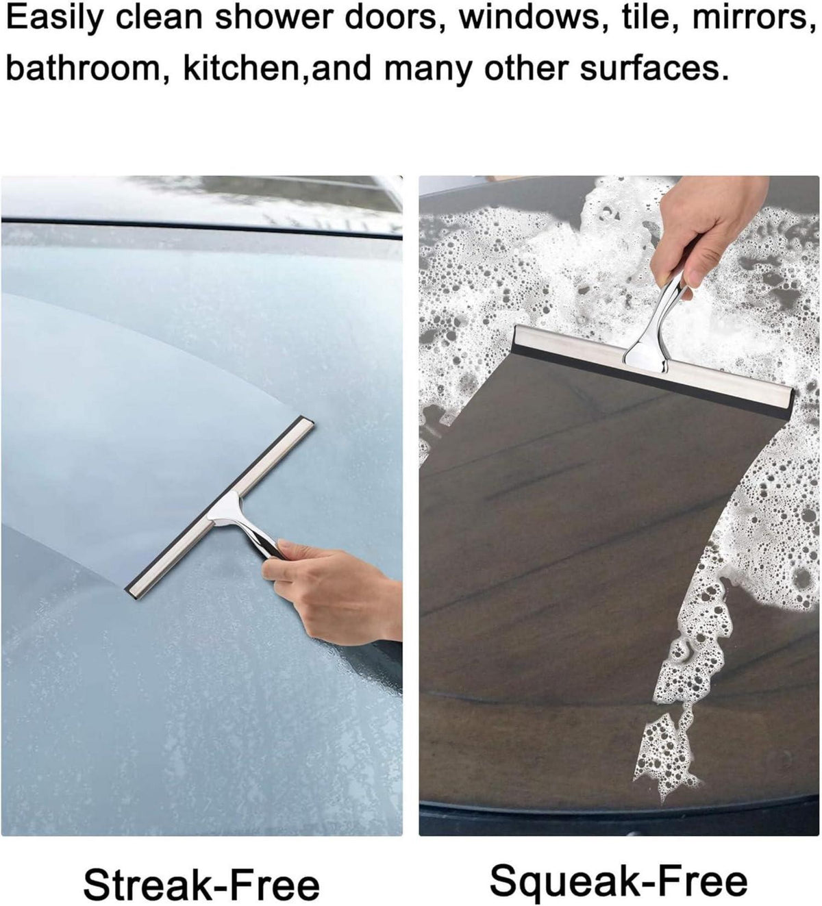 Allzweck Abzieher Edelstahl 25,4 cm für Glasduschen Autofenster Spiegel
