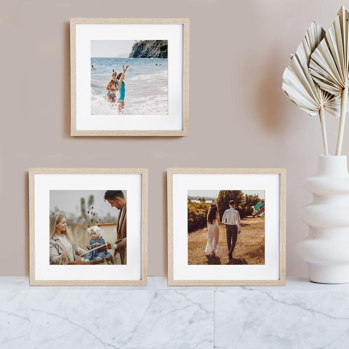 Passepartout 8er Set 20x20 cm für 14x14 cm Bilder, Weiß