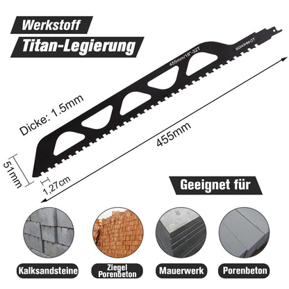 Säbelsägeblatt für Stein & Porenbeton, 455mm Hartmetall