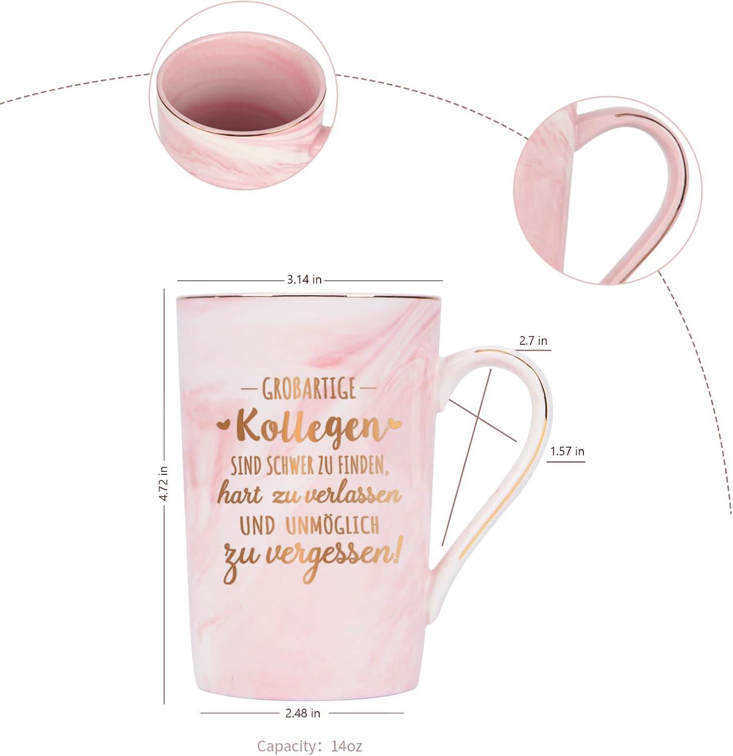 Abschiedsgeschenk Kaffeetasse für Kollegin 400ml mit Spruch & Geschenkbox