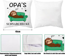Geschenkset für Opa: Socken und Kissenbezug Faultier 45x45