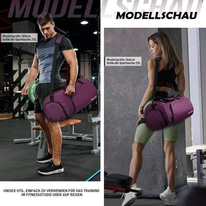 Sporttasche 25L Reisetasche Duffel Bag mit Schuhfach