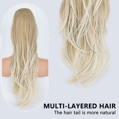 Langer Pferdeschwanz Zopf Extension Blond Ombre 65cm