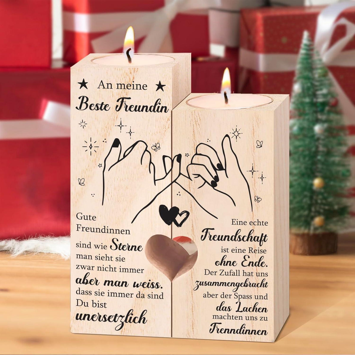 Personalisierter Kerzenständer für beste Freundin – Geschenkidee