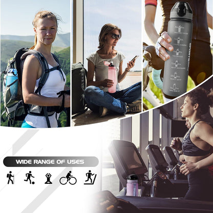 AOHAN Trinkflasche 1L BPA-frei Sport Wasserflasche mit Stroh und