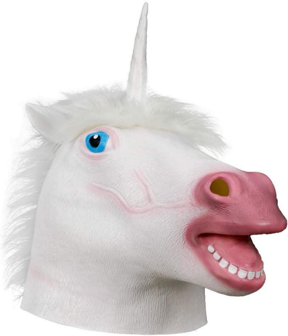 Schwarze Einhornmaske Tier Halloween Kostüm Party Latex Tierkopfmaske