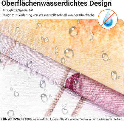 Duschvorhang Blumen 180x200cm, Wasserabweisend